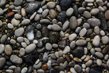 Fototapeta na wymiar Pebble beach of the Aegean coast, Turkey