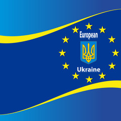 Ukrainian and European flag.