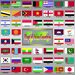 Flags of Asian Countries.