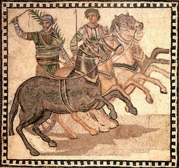 Fototapeta na wymiar mosaic showing a quadriga