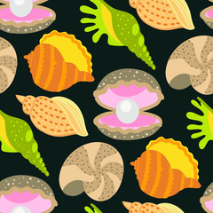 Sea shell colorful pattern.