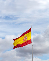 spanish flag waving in the wind