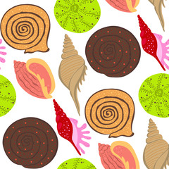 Sea shell colorful pattern.