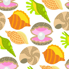 Sea shell colorful pattern.