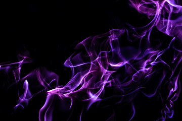 Fototapeta premium Violet fire forms abstraction in black background