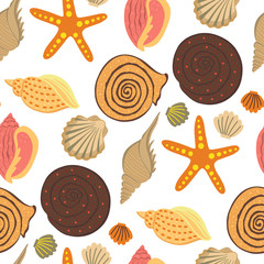 Sea shell colorful pattern.