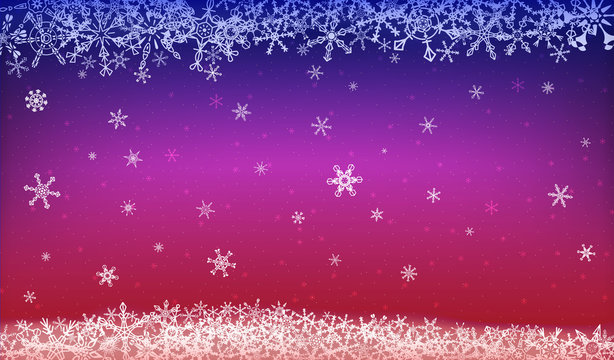 Christmas background in red-blue color with christmas elements