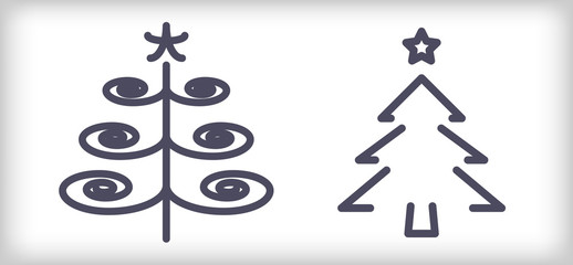 Two design abstract christmas tree