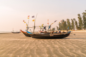Fototapeta premium Fisher boat Maung Magan Dawei burma Myanmar 
