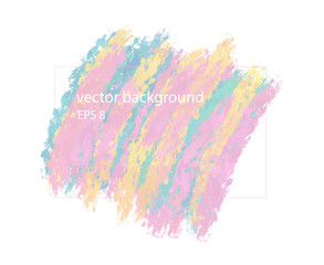 Colorful brush stroke. Vector imitation of oil paint, painted on canvas. Abstract background eps 8. Free copy space for your graphic or text. Rainbow illustration.