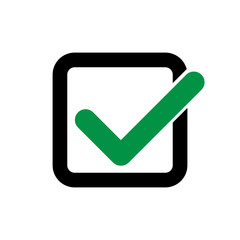Check mark icon vector illustration. Linear symbol with thin outline. The thickness is edited. Minimalist style.