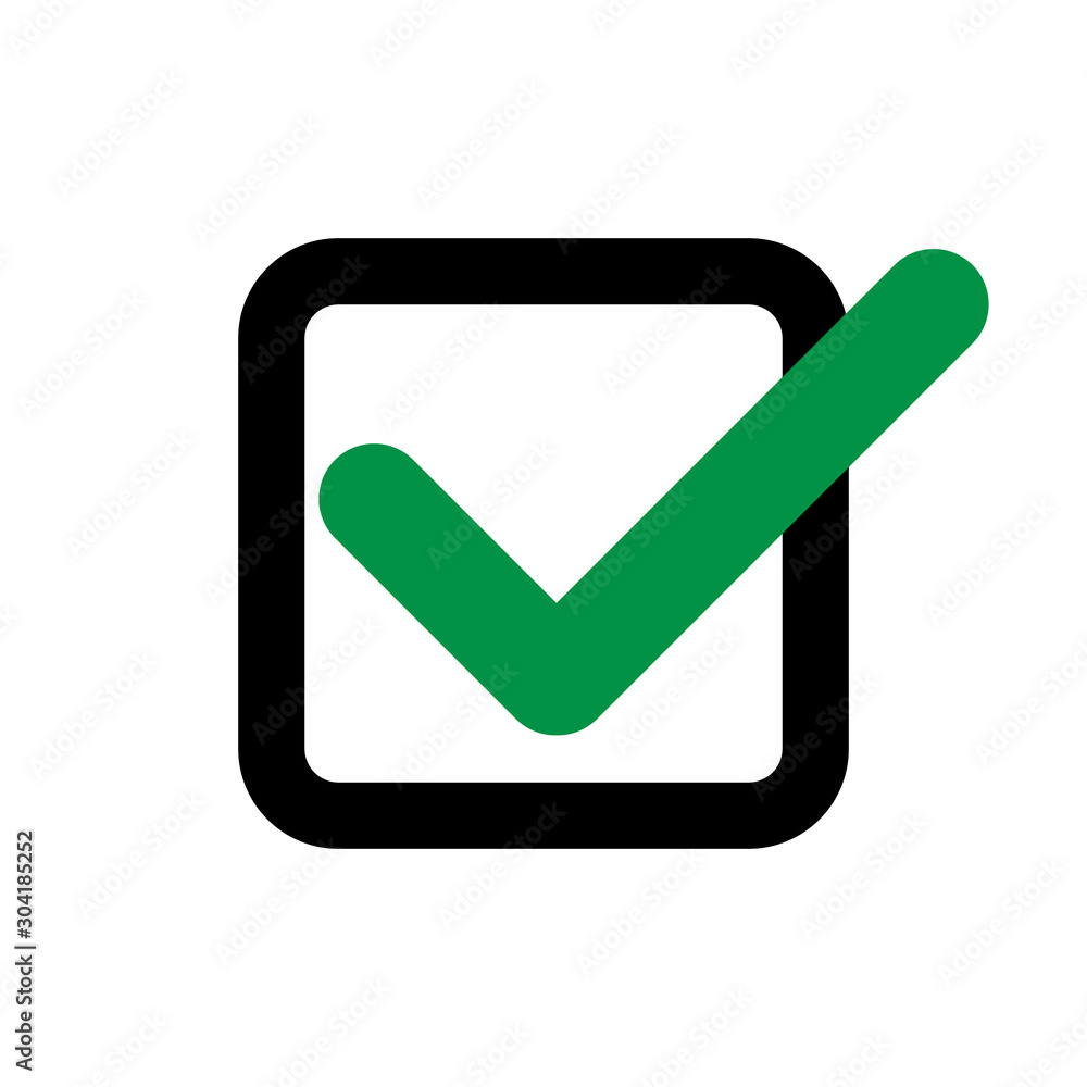 Poster check mark icon vector illustration. linear symbol with thin outline. the thickness is edited. minim