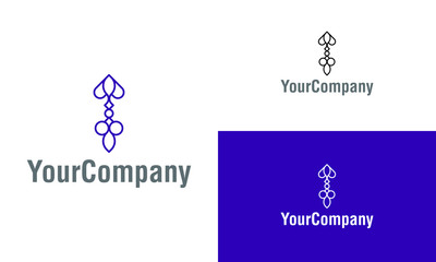 Abstract floral and jewellery logo design template. Simple minimalist template graphic illustration. Creative vector emblem, for icon or design concept.