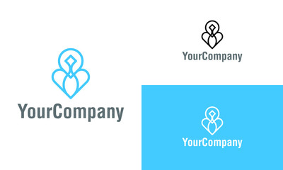 Abstract floral and jewellery logo design template. Simple minimalist template graphic illustration. Creative vector emblem, for icon or design concept.