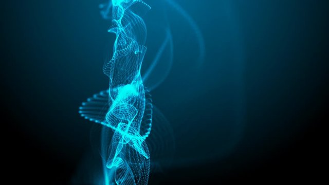 forma, sfondo, astratto, tecnologia futuristica, particelle, informatica