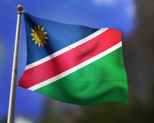 Namibian Flag in the Wind