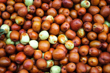 Jujube fruit on a street market in Istanbul.