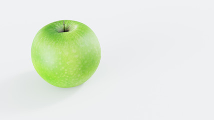 Green Apple on White Background