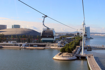 cable car in Lisbon. Two cabins. Portugal. Lisbon.