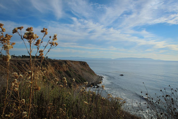 View of the Coastline of the Palos Verdes Peninsula, Los Angeles County, California