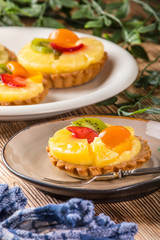 Mixed fruit tart.