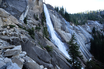 Fototapeta na wymiar Beautiful Nevada Falls in December near the John Muir Trail, Yosemite Valley, California