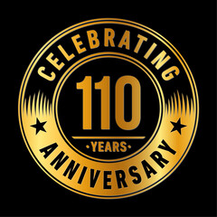 110 years logo. One hundred and ten years anniversary celebration design template. Vector and illustration.
