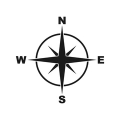 Simple style compass symbol. Vector illustration EPS 10