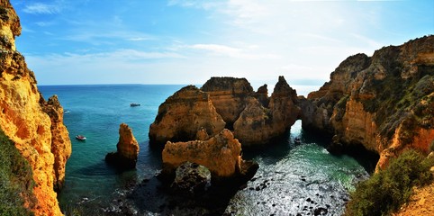 rocky beach in Lagos Portugal
