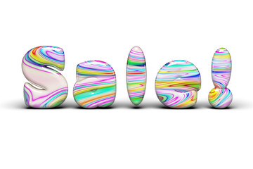 Sweets multi-colored discount Sale word. On a white isolate background.