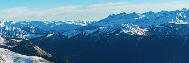 Fototapeta na wymiar Landscape of Snow mountains, epic snow covered mountain