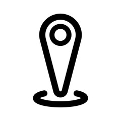 Location symbol, map pin, linear vector icon.