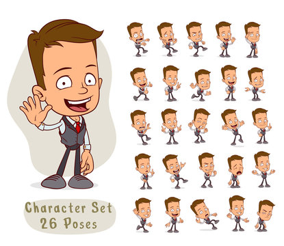 Cartoon Boy Character Creation Set For Animation, Boy Wearing