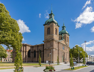 Fototapeta na wymiar Sofia Albertina Kyrka, church, in Landskrona, Sweden. Largest church in the city.
