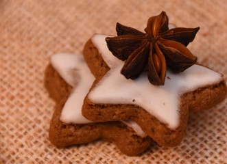 Christmas cookies with cinnamon and anise star