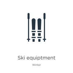 Ski equiptment icon vector. Trendy flat ski equiptment icon from winter collection isolated on white background. Vector illustration can be used for web and mobile graphic design, logo, eps10