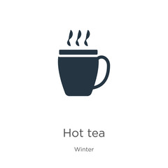 Hot tea icon vector. Trendy flat hot tea icon from winter collection isolated on white background. Vector illustration can be used for web and mobile graphic design, logo, eps10
