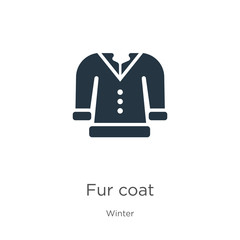 Fur coat icon vector. Trendy flat fur coat icon from winter collection isolated on white background. Vector illustration can be used for web and mobile graphic design, logo, eps10