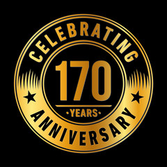 170 years logo. One hundred and seventy years anniversary celebration design template. Vector and illustration.