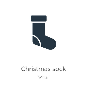 Christmas sock icon vector. Trendy flat christmas sock icon from winter collection isolated on white background. Vector illustration can be used for web and mobile graphic design, logo, eps10