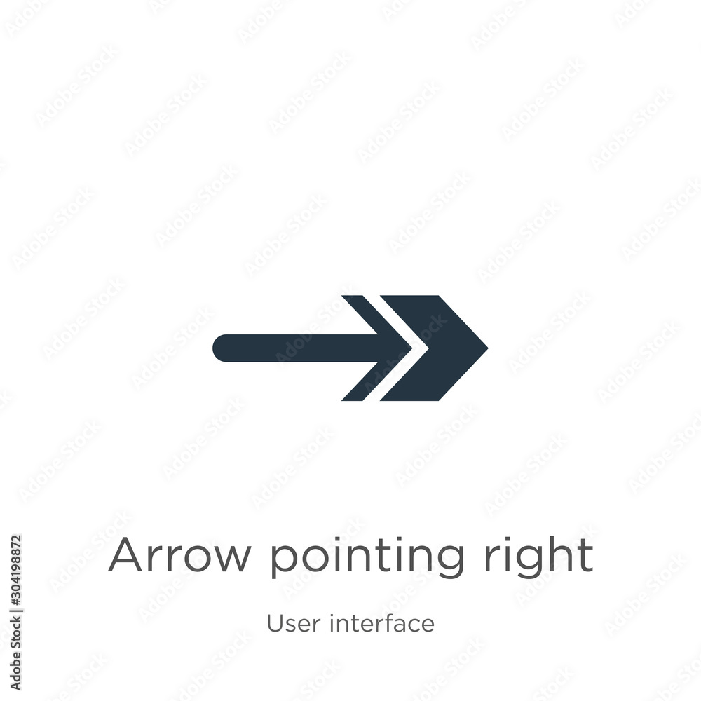 Poster arrow pointing right icon vector. trendy flat arrow pointing right icon from user interface collecti