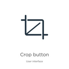 Crop button icon vector. Trendy flat crop button icon from user interface collection isolated on white background. Vector illustration can be used for web and mobile graphic design, logo, eps10