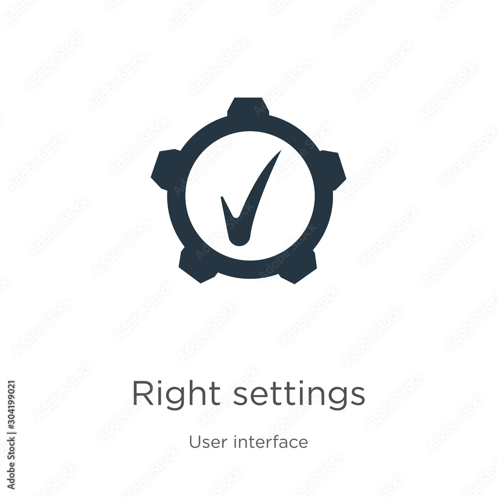 Poster right settings icon vector. trendy flat right settings icon from user interface collection isolated 