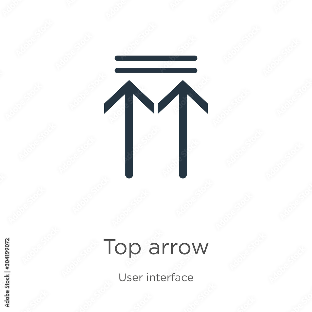 Poster top arrow icon vector. trendy flat top arrow icon from user interface collection isolated on white b