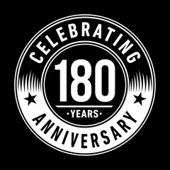 180 years logo. One hundred and eighty years anniversary celebration design template. Vector and illustration.