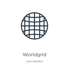 Worldgrid icon vector. Trendy flat worldgrid icon from user interface collection isolated on white background. Vector illustration can be used for web and mobile graphic design, logo, eps10