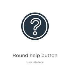 Round help button icon vector. Trendy flat round help button icon from user interface collection isolated on white background. Vector illustration can be used for web and mobile graphic design, logo,