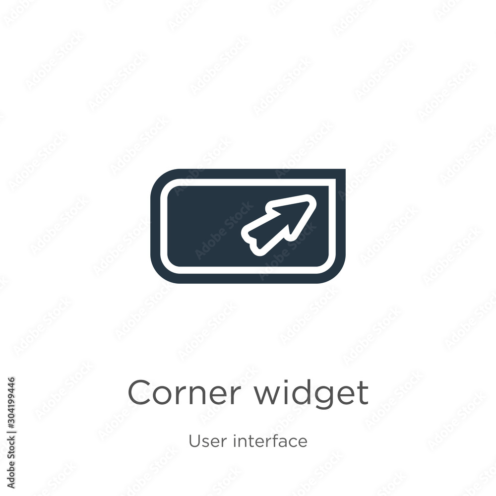 Aufkleber corner widget icon vector. trendy flat corner widget icon from user interface collection isolated on