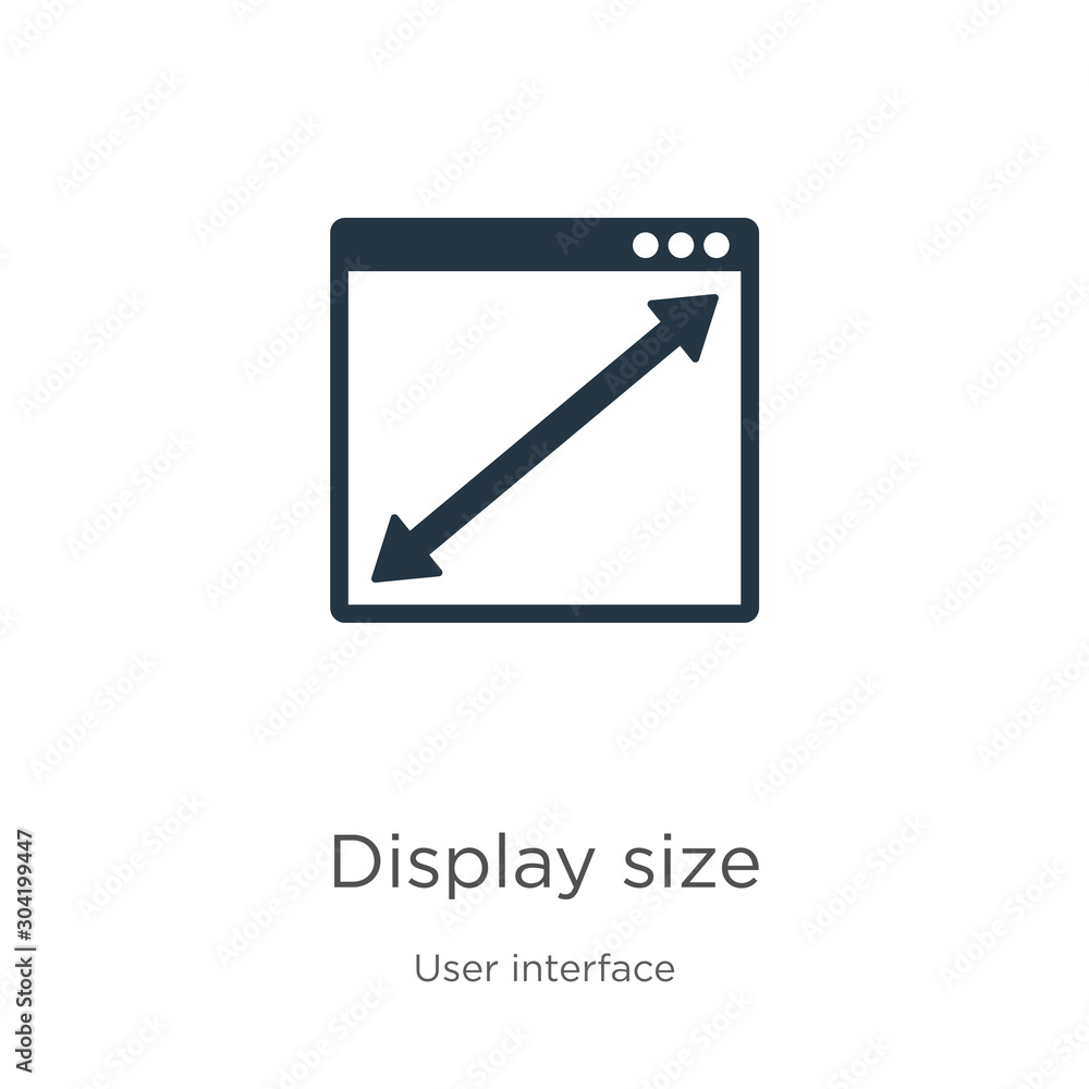 Poster display size icon vector. trendy flat display size icon from user interface collection isolated on w