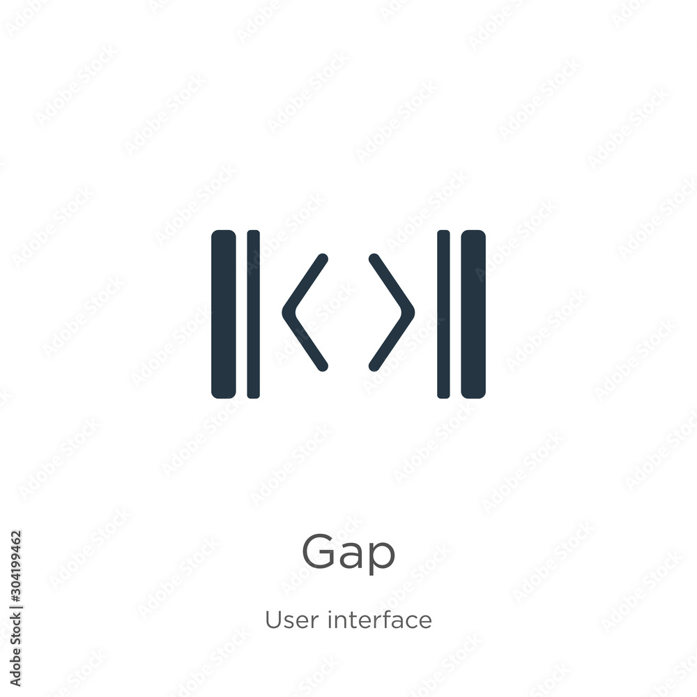 Poster gap icon vector. trendy flat gap icon from user interface collection isolated on white background. v